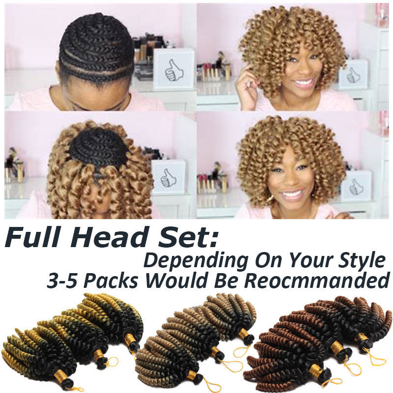 SNOILITE Short Ombre Jumpy Wand Curl Crochet Braids 20 Roots Jamaican Bounce Synthetic Crochet Hair Extension for Black Women
