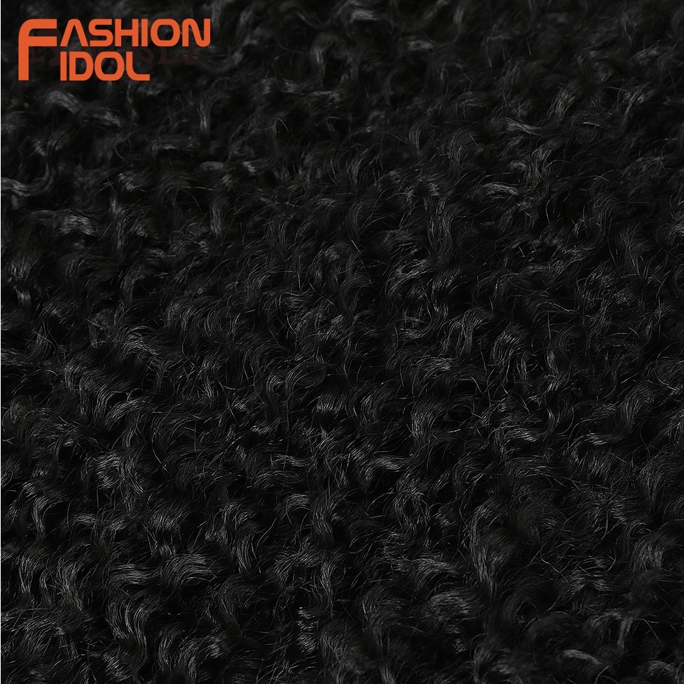 FASHION IDOL Afro Kinky Curly Hair Bundles 22-26 inches Ombre Black Brown Blonde Synthetic Hair Weaves Crochet Hair Extensions