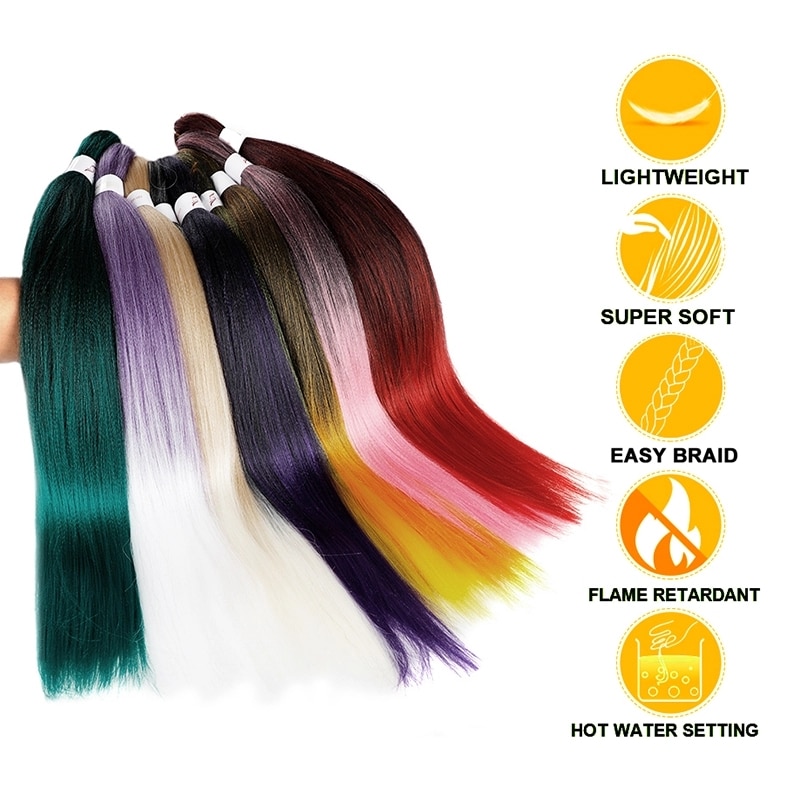 SmartBraid Pre Streched Braiding Hair Extensions Easy Braid Hair Bundle  Straight Ombre Soku Synthetic Africa Jumbo  Braids