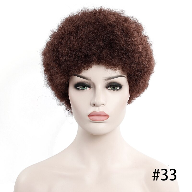YxCheris Synthetic Afro Wigs Women Short Fluffy Hair Wigs For Black Women Kinky 12 Inch For Party Dance Retro Cosplay Wigs