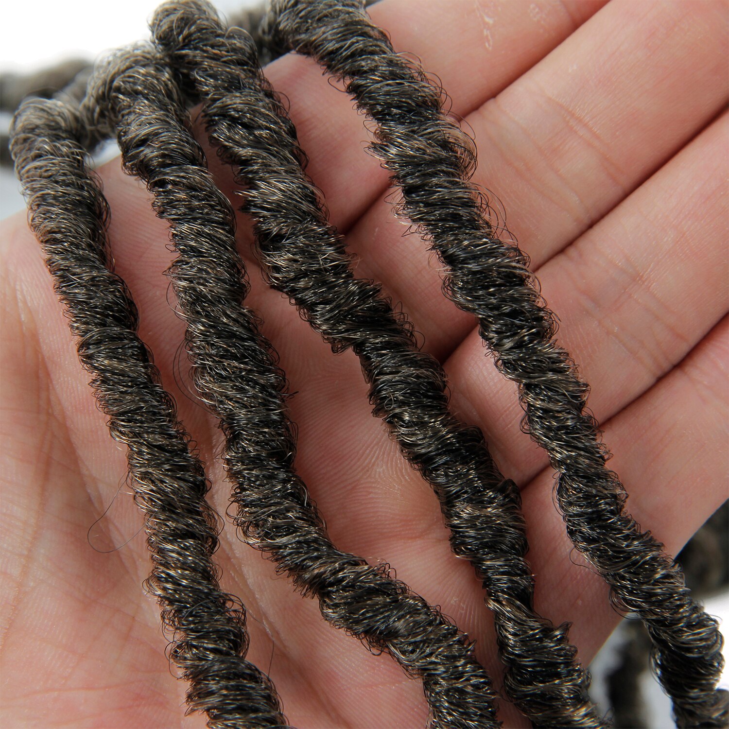 YxCheris Nu Locs Synthetic Curly Crochet Hair Braids 18Inch Faux Locs Braiding Hair Extensions Natural Wavy Dreadlocks For Bulk