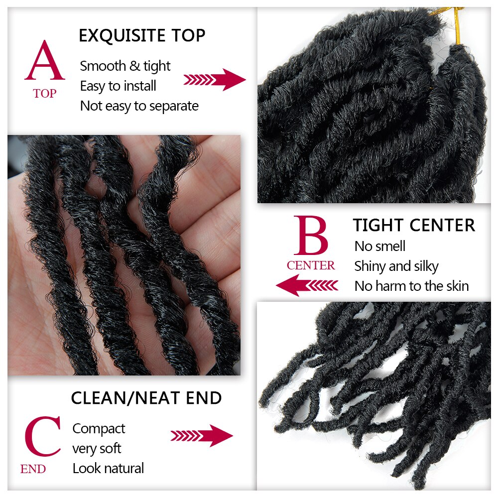 YxCheris Nu Locs Synthetic Curly Crochet Hair Braids 18Inch Faux Locs Braiding Hair Extensions Natural Wavy Dreadlocks For Bulk