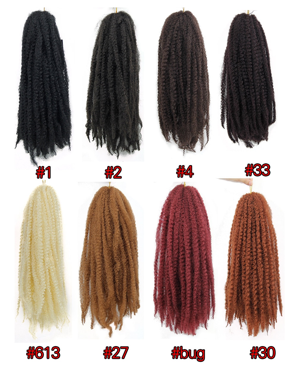 Marley Braids Hair Afropunk Kinky Curly Synthetic Braiding Fluffy Hair Crochet Braids Hair Natural Hair Style