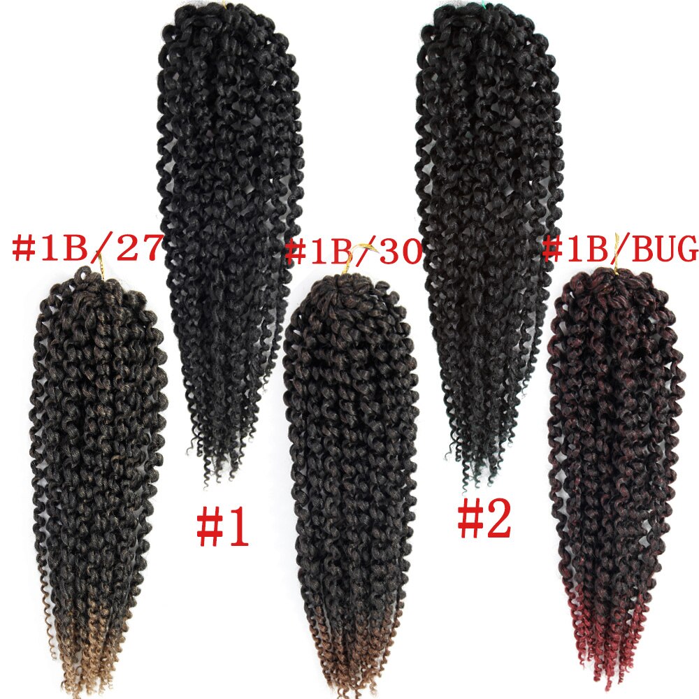 YxCheris Synthetic 18inch Passion Twist Hair Ombre Blonde Water Wave Bohemian Braid Crochet Hair Braiding Hair Extension