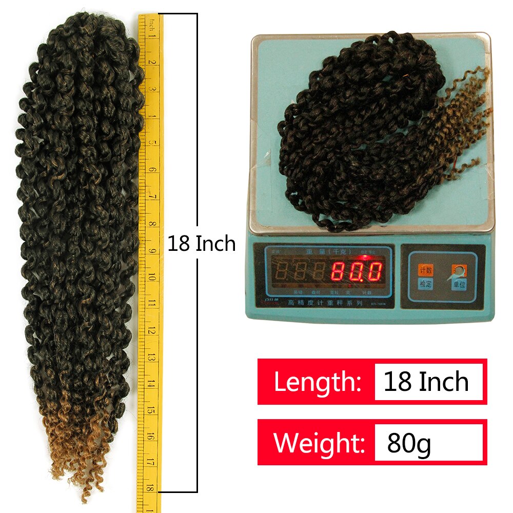 YxCheris Synthetic 18inch Passion Twist Hair Ombre Blonde Water Wave Bohemian Braid Crochet Hair Braiding Hair Extension