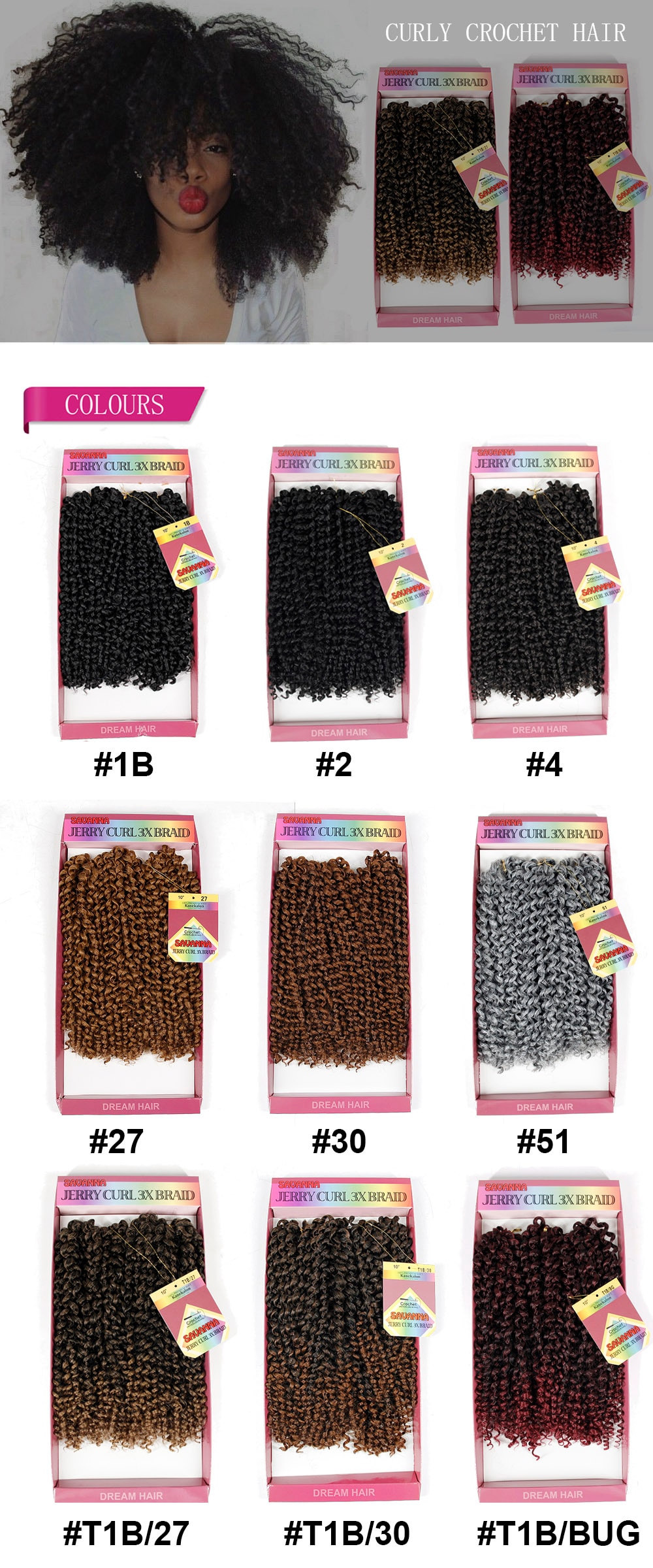 12'' Jerry Curl Bundles Weave Synthetic Braiding Hair With Ombre Crochet Braids Hair Extension Bulk curly crochet hair