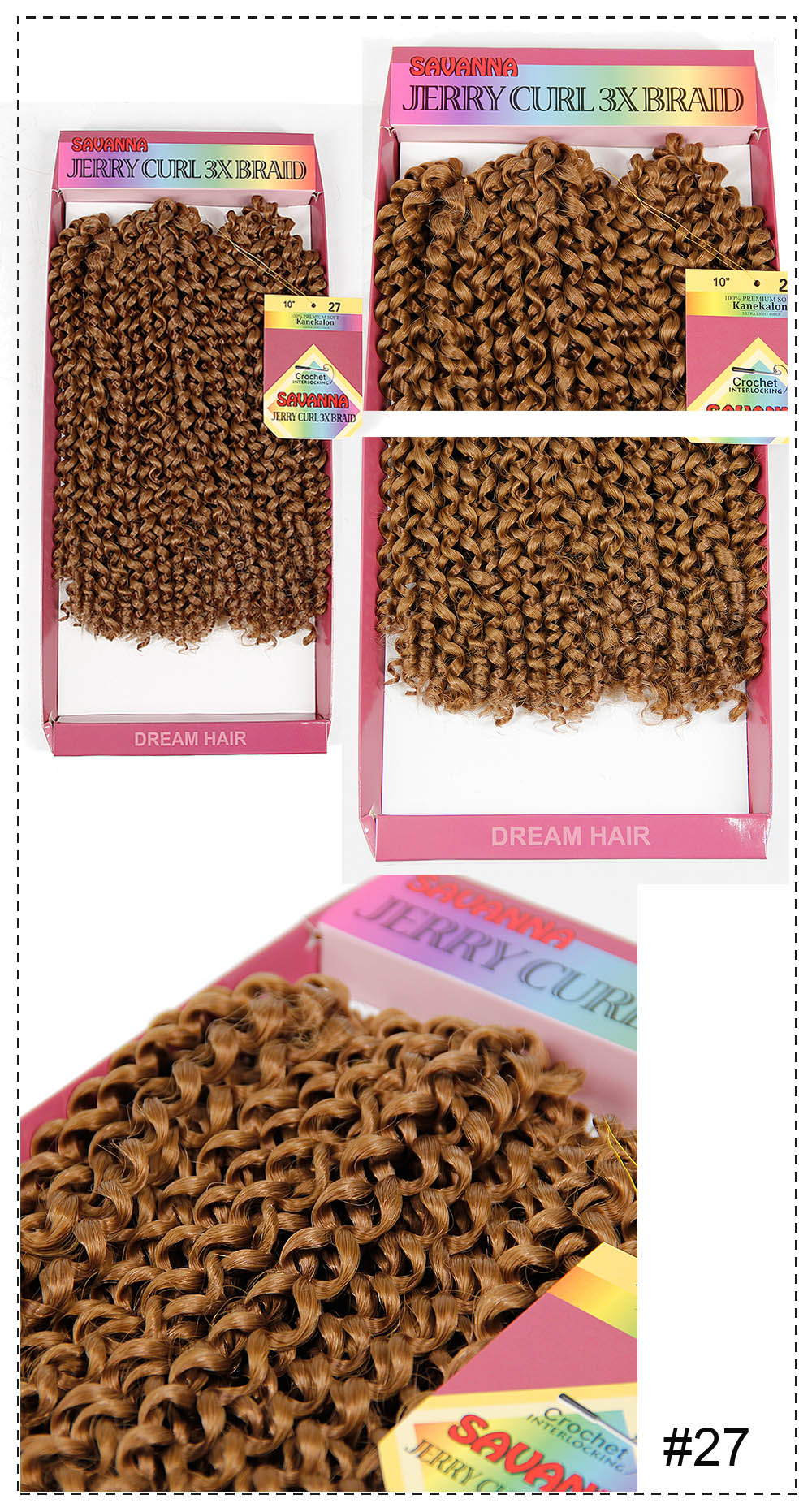 12'' Jerry Curl Bundles Weave Synthetic Braiding Hair With Ombre Crochet Braids Hair Extension Bulk curly crochet hair