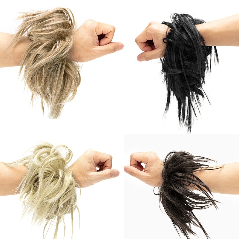 Tousled Updo Messy Bun Hair Piece Hair Extension Ponytail Elastic Rubber Band  Synthetic Hair Bun Extensions Hairpiece for Women