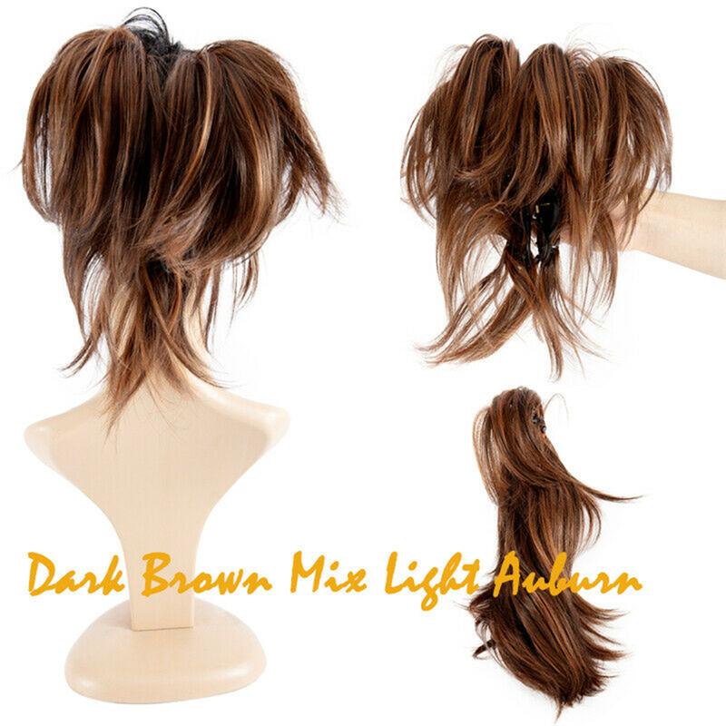 1pcs Messy Bun Ponytail Hair Extension Synthetic Adjustable & Customizable Updo with Clip on Claw Attach In Ponytail