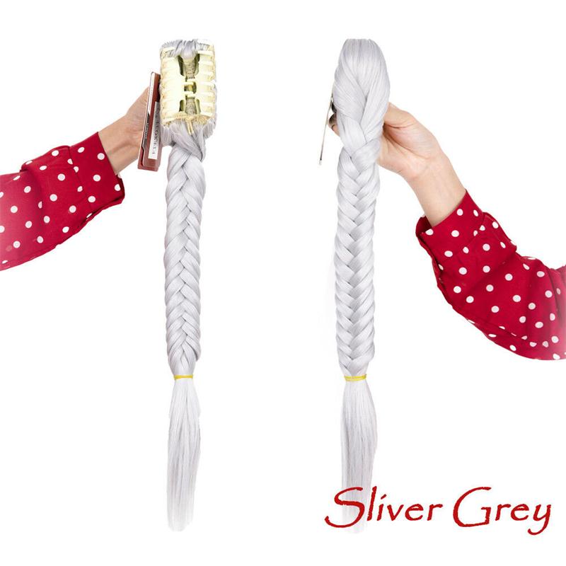 1pcs Long Fishtail Braid Ponytail Synthetic Extension Clip In Ponytail Fishtail Plait Hairpieces with A Jaw/Claw Clip