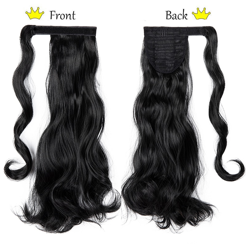 Womens Ladies Clip In Ponytail Extension Wrap Around Long Straight Curly Wavy Ponytail Hair 18'' 24''Synthetic Hairpiece