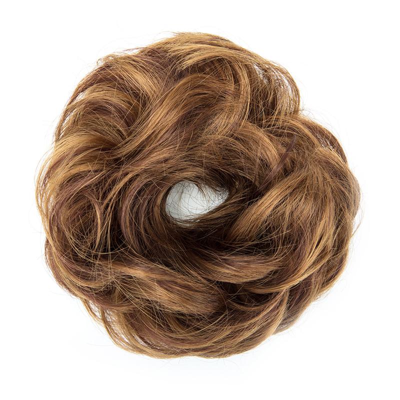 Messy Hair Bun Hair Scrunchies Extension Curly Wavy Messy Scrunchies Synthetic Donut Chignon for Women Updo Hairpiece