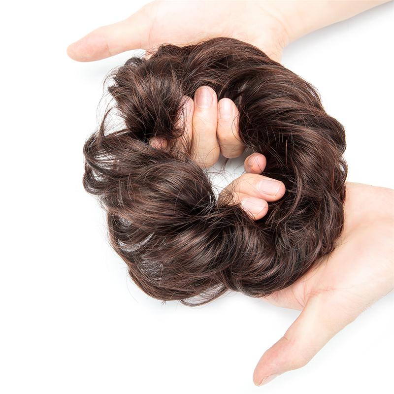 1pcs Messy Bun Hair Extension Wavy Curly Messy Donut Tweezer Wig Hair Bun Extension for Womens Ladies