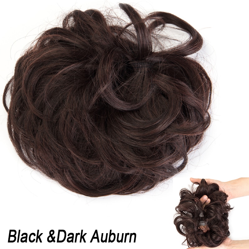 Curly 1PCS Messy Hair Bun Extensions Messy Synthetic Chignon Hairpiece Easy Bun Elastic Rubber Hair Pieces for Women Hair Updos