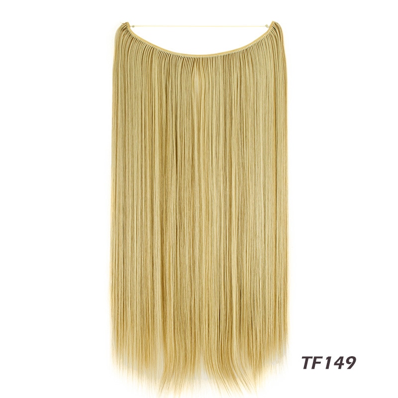 Lelinta 24'' Straight Synthetic Secret Hidden Wire Hair Extensions Hidden Wire  Natural Hairpieces No Clip No Glue No Tape