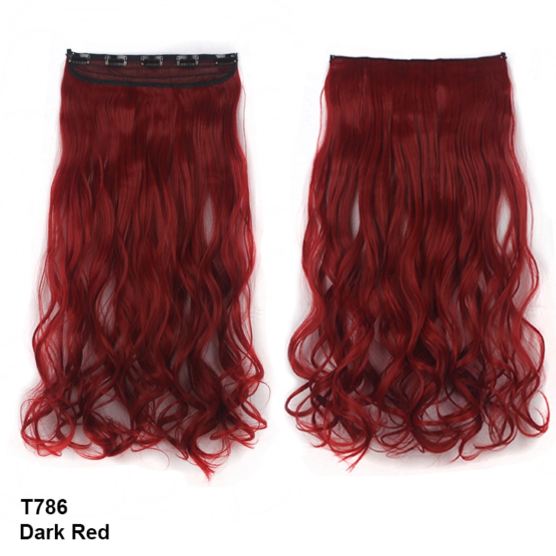 24'' 26'' 3/4 Full Head One Piece Dip Dyed Loose Curls Wavy Curly Straight Clip-in Hair Extensions