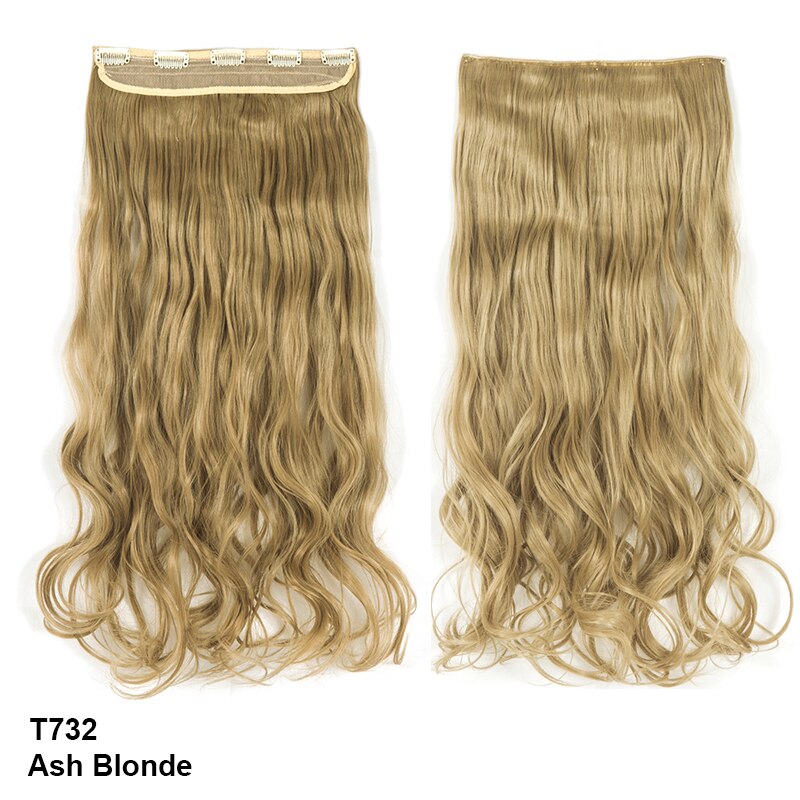 24'' 26'' 3/4 Full Head One Piece Dip Dyed Loose Curls Wavy Curly Straight Clip-in Hair Extensions