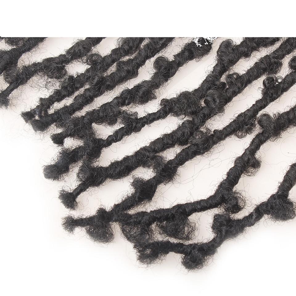 Leeven 12'' 24'' Butterfly Locs Crochet Hair Bob Faux Locs Synthetic Crochet Braids Hair Black Copper Messy Soft Locs Hair