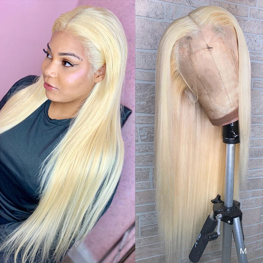 Beaudiva Blonde Lace Front Wig Human Hair Wigs T Part Pre Plucked Brazilian Straight 613 Honey Blonde 13x1 Hd Lace Frontal Wig