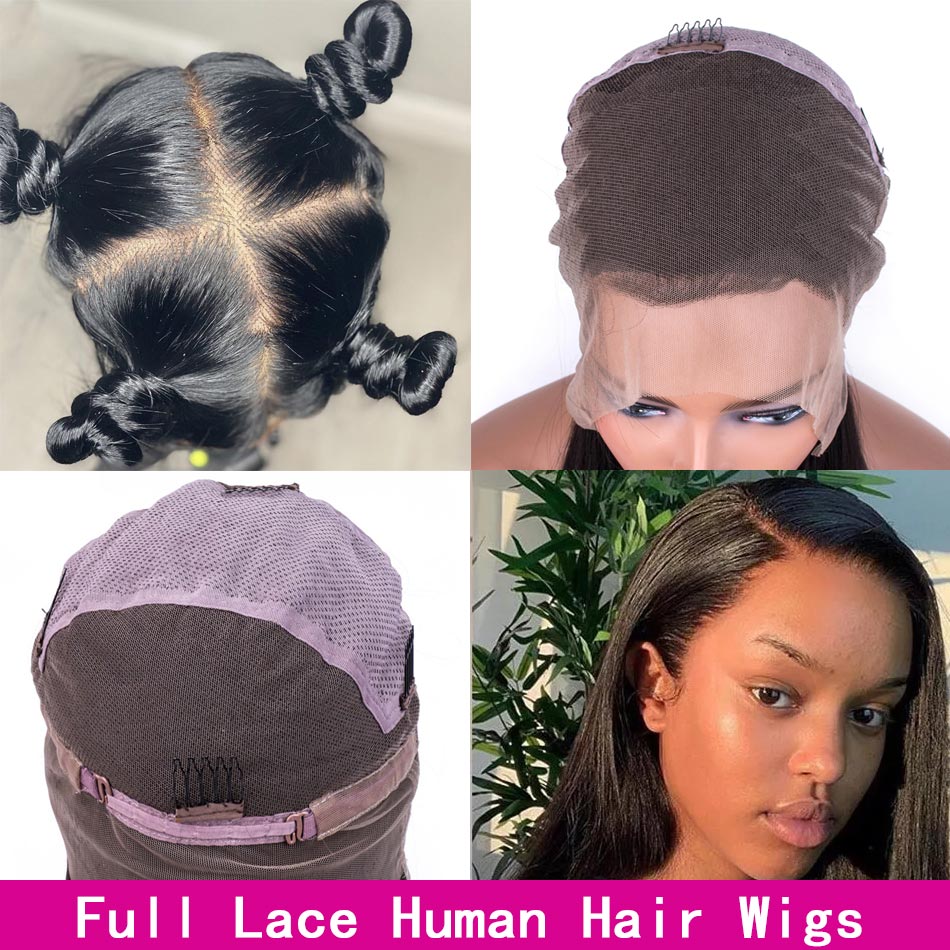 Bone Straight Glueless Full Lace Human Hair Wigs Full Lace Wig HD 13X6 Lace Frontal Wig Straight HD Transparent with Baby Hair