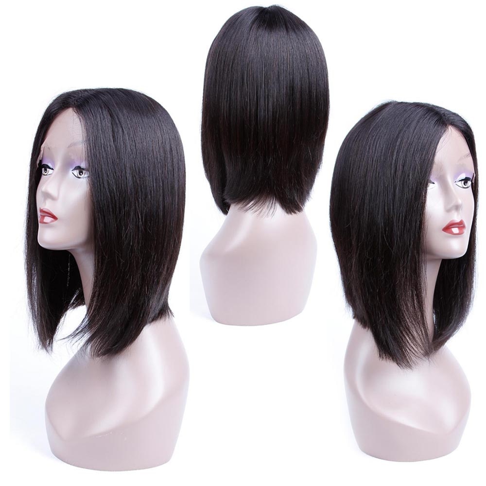 Beaudiva Lace Human Hair Wigs Short Human Hair Wigs Brazilian 100% Human Hair Straight Hairline Lace Human Hair Wigs Bob Wig