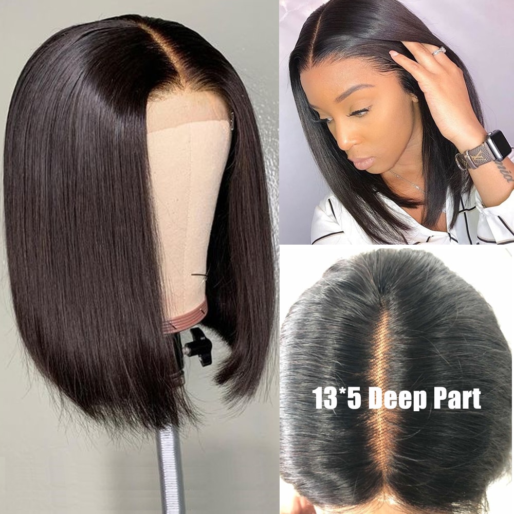 Short Lace Front Human Hair Wigs Bob Wig For Black Women 12inch Beaudiva Peruvian Human Hair Wigs