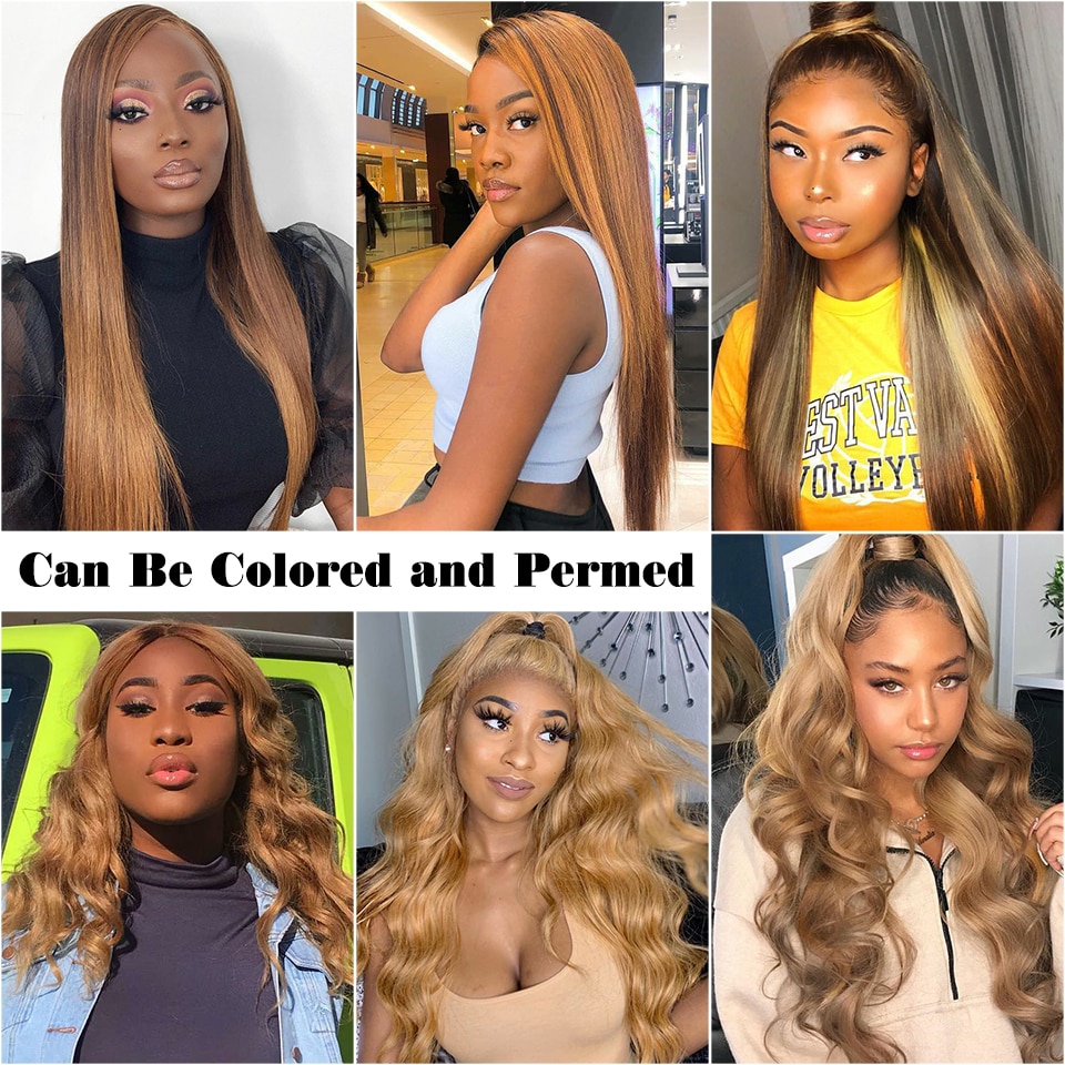 Highlight P4/27 Bundles With Closure Free Straight 3 Bundles With Closure Brazilian Hair Weave Bundles With 4x4 T Lace Closure