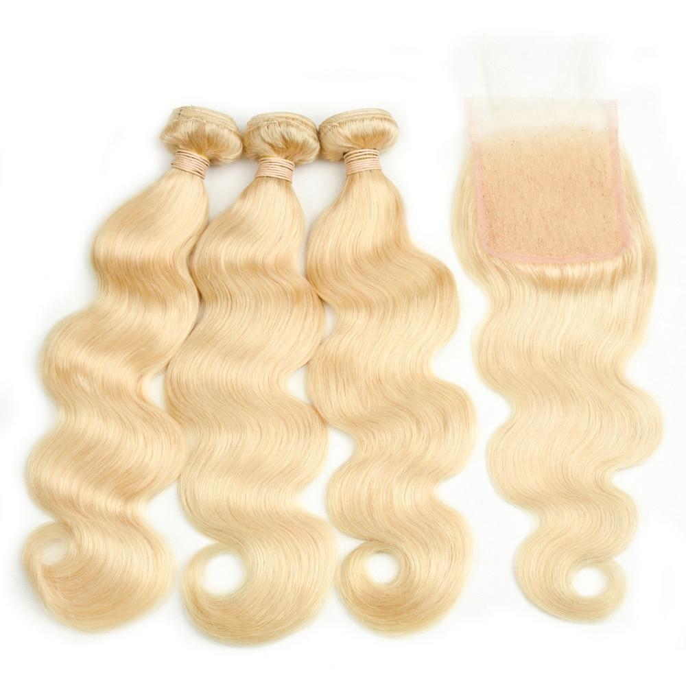 Beaudiva 613 Blonde Bundles With Frontal Brazilian Body Wave With Frontal Blonde Human Hair Lace Frontal Closure With Bundle