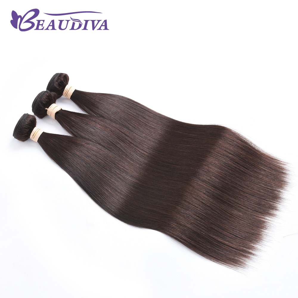 Brown Straight Hair Bundles Brazilian Human Hair 2/3/4 Bundles Dark Brown Straight Hair Remy Hair Extensions Natural Color