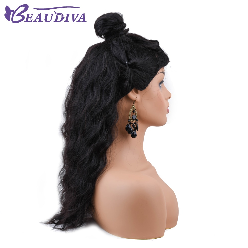 BEAUDIVA Human Hair Wigs Ocean Body Wave Hair Wigs With Bangs For Women Human Hair Wig Natural Color Machine Wigs