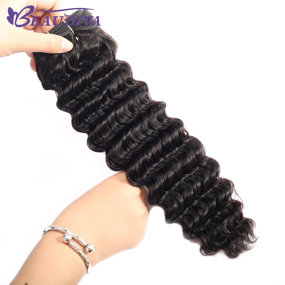 30 Inch Deep Wave Bundles With Closure Curly Bundles With Closure Beaudiva 3 4 Bundles Weave Peruvian Remy Human Hair Extension